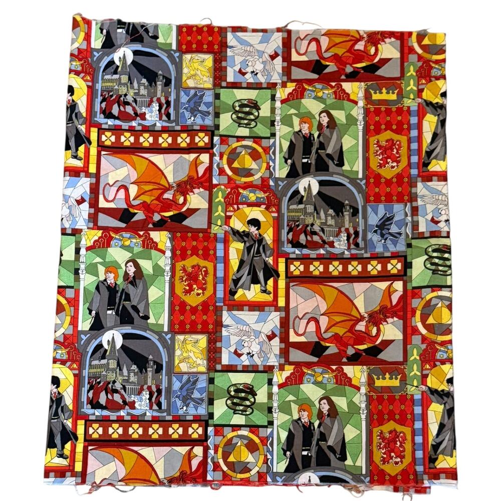 Harry Potter Stained Glass Cotton From Camelot Fabrics Odd Shaped